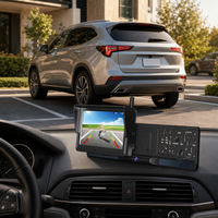 Cámara de Marcha Atrás Inalámbrica para Coche, con Visión Nocturna, de 5 Pulgadas, con Energía Solar, Impermeable, para Monitoreo de Estacionamiento