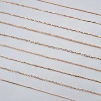 Collier pour femmes, plaqué or S925, 18K, chaîne à cou nu, accessoires pour pull, collier à clavicule coloré en or Rose