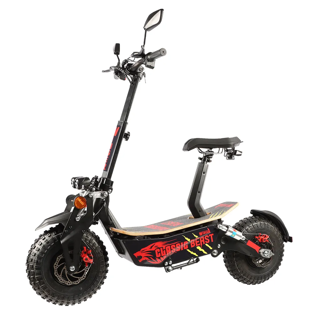 48v Off-Road elektrikli Scooter katlanabilir 2-Wheel 45 km/h 12Ah Scooter ile 4 şok absorbe