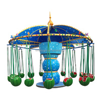 Manège Chaise Volante Pastèque 16 Places, Manège Balançoire Fruit Rotative pour Parc d'Attractions Extérieur et Aire de Jeux, Vente Directe Usine