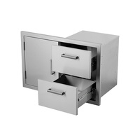 Peralatan dapur baja antikarat lemari dapur laci ganda lemari luar ruangan dengan pintu tunggal