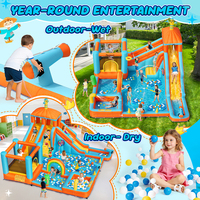FBSPORT Équipement de terrain de jeux commercial, château gonflable d'extérieur avec obstacle, château gonflable aquatique, château gonflable en PVC avec toboggan