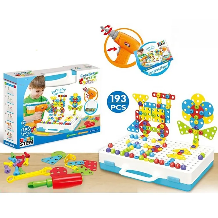 Shantou Cheng hai 193pcs 3D-Blöcke Puzzle Kunststoff <span class=keywords><strong>DIY</strong></span> <span class=keywords><strong>Engineering</strong></span> Stem Toys Pädagogisch für Kinder
