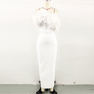 Hot Sell Designer stile moda 3D collo fiore bianco sottile elegante abiti da <span class=keywords><strong>donna</strong></span> abiti da <span class=keywords><strong>donna</strong></span> <span class=keywords><strong>boutique</strong></span> Maxi abiti Sexy - Product Image 6