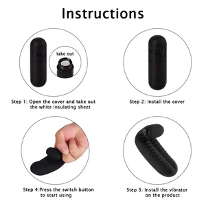 Heiß verkaufendes neues Paar Flirten Massage Vibrations abdeckung Silikon Schwarz Finger abdeckung für Frauen - Product Image 5