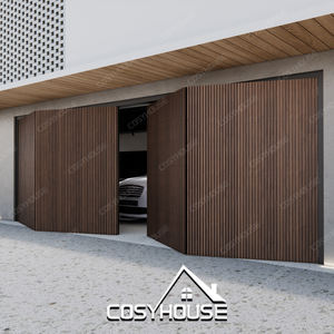 Porte de garage sectionnelle automatique en aluminium avec verre sans cadre moderne pour villa de luxe - Product Image 6