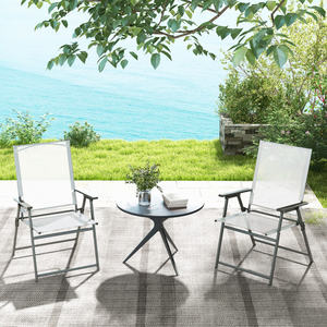 DB Set of 4 Rustproof <b>Metal</b> Frame Patio <b>Folding</b> <b>Chairs</b> Durable and Stylish Outdoor <b>Chair</b> Set - Product Image 3