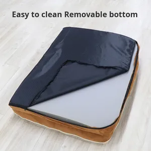 Cama de Lujo Universal para Perros y Gatos, con Cojín Extraíble y Lavable, Ortopédica, de Espuma Viscoelástica, con Funda de Terciopelo Grande, en Caja - Product Image 5
