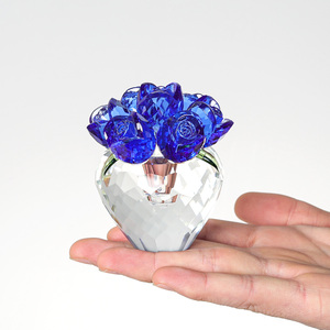 Regalos de Flores de Cristal Azul Especial para Mamá, Esposa, Novia, Adornos de Flores de Cristal para el Hogar, la Oficina, la Mesa, Pisapapeles - Product Image 4
