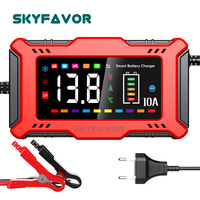 Chargeur de batterie de voiture 12V pour camion et moto, chargeur de batterie intelligent automatique universel 12V 10A pour batteries Lifepo4, plomb-acide, EFB, AGM, GEL