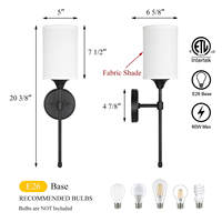 Lampe murale de chambre à coucher en fer noir nordique pour projet hôtelier ETL, lampe murale moderne d'intérieur pour la maison
