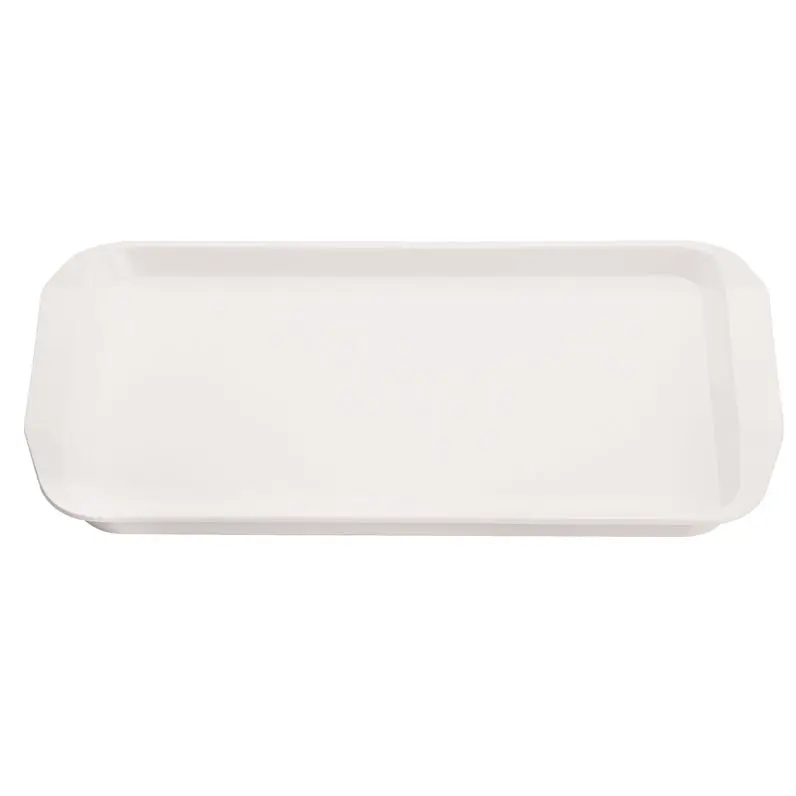 USA NSF Listed Melamine Tray Plastic Hotel Room Tray 17 inch White Rectangular Serving Tray