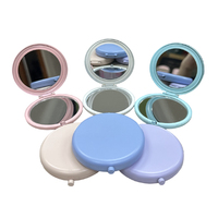 Miroir de maquillage pliable en métal, mini, de voyage, avec logo personnalisé, impression UV, technique de moulage sous pression, cadeaux promotionnels