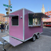 Remorque alimentaire vintage commerciale, barbecue, frites, tacos, chariot alimentaire, hot-dog, camion de restauration rapide avec four, grill, réfrigérateur
