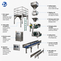 Machine d'emballage automatique 25kg 50kg pour petites entreprises, ensacheuse de poudre à faible consommation de main-d'œuvre avec trémie pour son de blé et lait