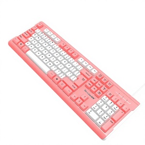 Teclado USB con Cable Azul de Tamaño Completo, 104 Teclas, Membrana, Teclado de Escritorio para Computadora con Teclado Numérico, Material Plástico - Product Image 3