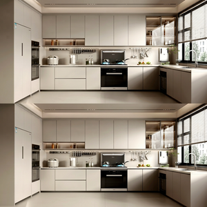 Muebles de Cocina a Medida de Diseño Escandinavo con Despensa Integrada para Proyectos de Apartamentos - Product Image 1