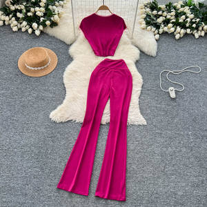 مجموعة الصيف مثير 2 قطعة للنساء أعلى وضيقة مجموعة الملابس الأمريكية بالجملة - Product Image 3