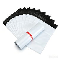 Sacs d'expédition en polyéthylène blancs personnalisés avec logo, motif de qualité supérieure et gaufrage pour chaussures, chaussettes, fourrures