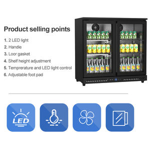 Groothandel Compacte Commerciële Bierkoelkast voor aanrecht, onderkast, 2 glazen deuren, <span class=keywords><strong>retro</strong></span> bierkoelkast - Product Image 3