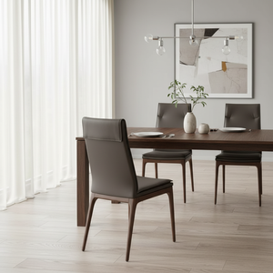 Sedia da Pranzo in Vera Pelle di Cavallo Design Nordico Minimalista Arredamento per Soggiorno e Sala da Pranzo Moderno - Product Image 4
