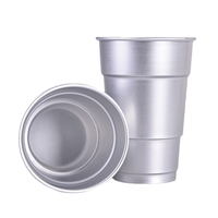 2025 Style 500ML Aluminium Camping En Plein Air Tasse Ins Réutilisable Café Bière Tasses Blanc Tasses Jetables pour Fête 15oz Capacité