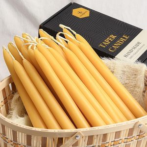 High Quality Valentines Home Decor 100% Pure Hand Dipped Beeswax <b>Taper</b> Table <b>Candles</b> - Product Image 2