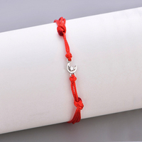 Bracelet en argent 925 avec ruban multicolore réglable, perles en forme de lune et d'étoile, pour femmes, filles, épouses, unisexe, bracelet tressé