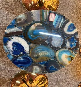 Dalles de pierre d'onyx de luxe, dalles d'agate bleue, pierres semi-précieuses translucides rétroéclairées - Product Image 5