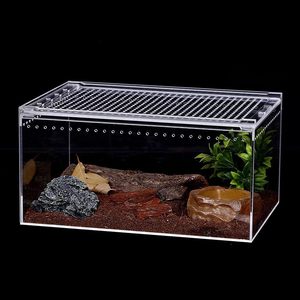 Terrario Profesional de Acrílico de Alta Visibilidad para Reptiles con Lámpara UVB, Luz USB, Plegable, Cuadrado, Ventilación Transpirable - Product Image 6