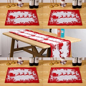 ชุดผ้ารองจานซานตาคลอสผ้าปูโต๊ะกันความร้อนสำหรับวันหยุด - Product Image 3