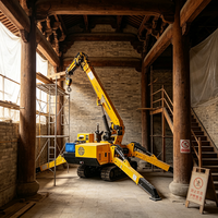 Mini grue araignée avec système de commande hydraulique pour les applications d'installation d'équipements en intérieur