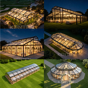 KENTEN chapiteau transparent semi-permanent Carpas 10 X30 30x30 40x60 cadre <span class=keywords><strong>en</strong></span> aluminium doré auvent de fête tentes transparentes à louer - Product Image 6
