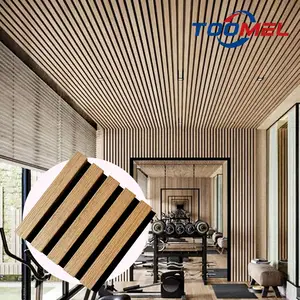 Wall And Ceiling Slats Soundproof Wooden Acoustic With Polyester Fiber Panel Acoustic Wall Isolation Material Panels