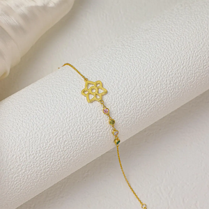 Bracelet en acier inoxydable avec pierre de <span class=keywords><strong>naissance</strong></span> personnalisée, étanche, avec charme floral vintage, pierre CZ, sans rouille - Product Image 6