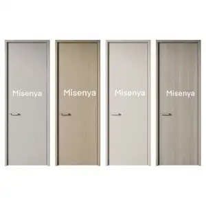 Misenya Manufacturer Environmental Easy Install Pvc Melamine Pet Film Laminated Solid Wood Door For Hotel