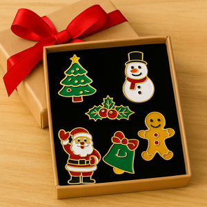 Broche et Épingle de Revers en Émail Personnalisées en Gros pour Fabricants, Motif Renne, Fleur, Arbre, Chapeau, pour Boîte Cadeau de Luxe Joyeux Noël - Product Image 3