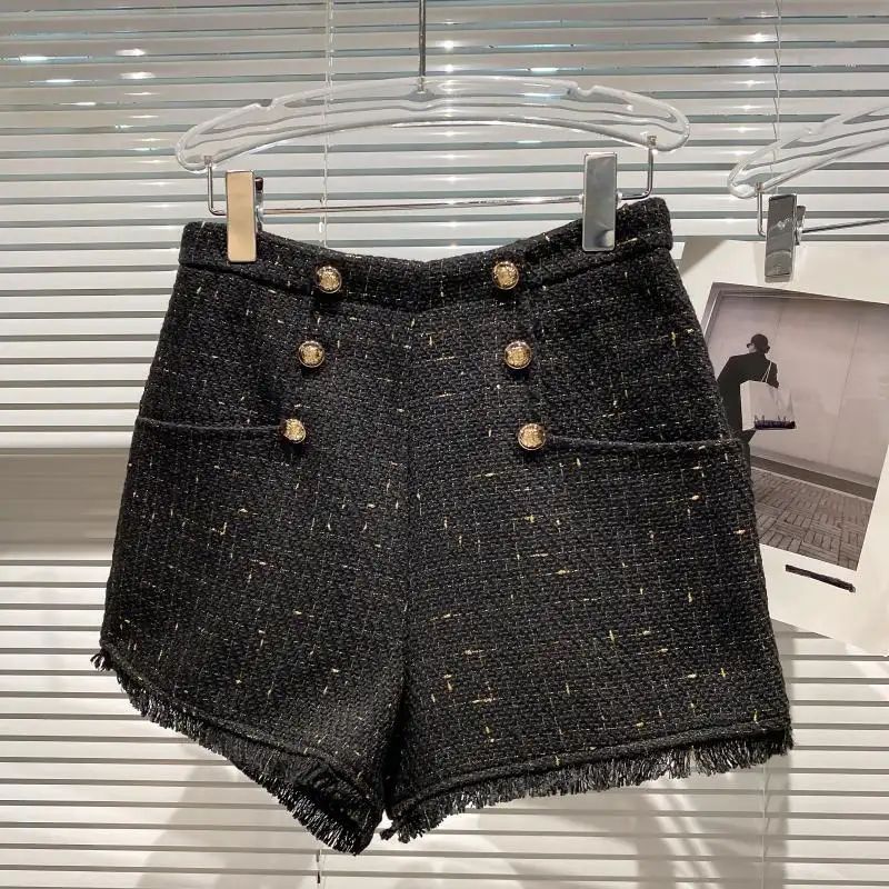 Shorts para mulheres, primavera outono nova calça de cor sólida calça curta feminina moda casual calção de cintura alta para moças atacado de fábrica 2021