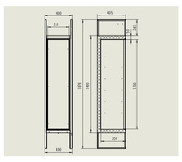 Réfrigérateur vitrine vertical 150L au design mince avec porte vitrée et éclairage de marque intégré