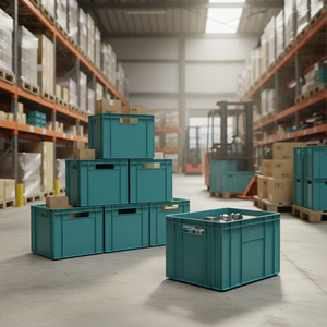 KE 800 Ultra Deep Foldable Plastic Crate Heavy Duty Stackable Huge Storage <b>Box</b> Industrial Euro Container Smooth Surface Bulk - Product Image 3