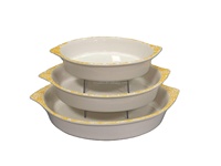 Plat à gratin en céramique moderne à glaçure dégradée, moules à gâteau rectangulaires personnalisés pour la cuisson