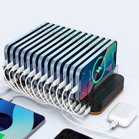 Station de charge rapide 360W 15 ports PD 3.0 QC2.0 avec adaptateur PD24W et prises US EU AU UK 5V/3A 5V/2.4A pour téléphone et appareil photo - Bestseller