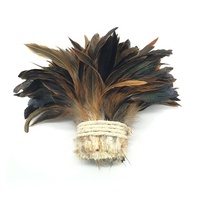 Offre Spéciale – Plumes de Coq Naturelles Demi-Bronzées de 6 à 8 Pouces, en Guirlande, pour Décoration de Vêtements de Carnaval