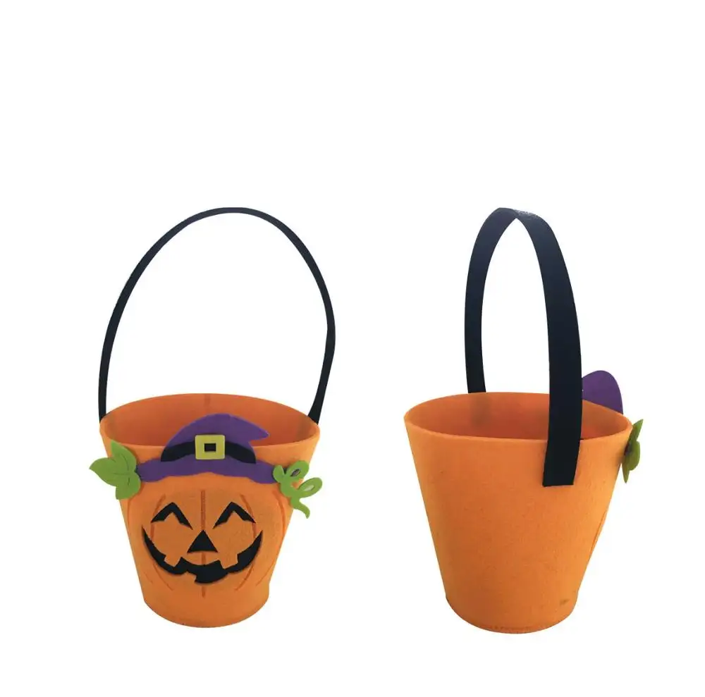 Bolsa de fieltro para halloween o regalos, decoración del paquete de halloween, calabaza con sombrero, bolsa, gran oferta, regalos como promoción