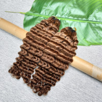 Fournisseurs de Cheveux Naturels Non Traités 100% Naturels Grade 12A Brun Chocolat # Extensions de cheveux humains vietnamiens Deep Wave pour crochet (lot de 4)