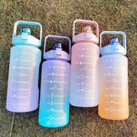 Bouteille d'eau portable en plastique pour sports de plein air, gourde de fitness haut de gamme pour femmes avec paille intégrée, idéale pour l'été et la consommation directe