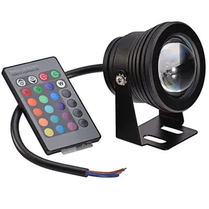 Lâmpada led de liga de alumínio, 10w, rgb, lâmpada para fonte de piscina, dc 12v, ip68, com controle remoto