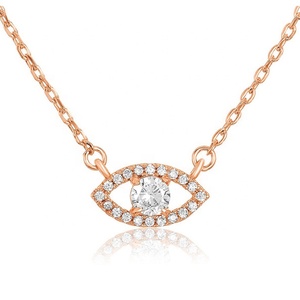 Collar con Colgante de Ojo Turco de Circonita Cúbica Chapado en Oro de 14K de Latón de Moda para Fiestas de Gemnel para Mujer - Product Image 5