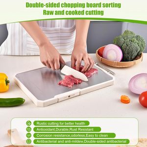 Tabla de Cortar Personalizada de Acero Inoxidable para Cocina, Tabla de Cortar de Titanio de Doble Cara para Verduras, Pan y Carne - Product Image 2