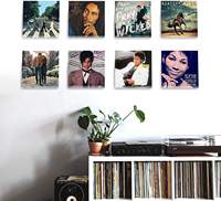 Étagère à disques vinyles moderne en acrylique de 4 pouces, murale, pour l'affichage de CD, avec support pour albums vinyles, rangement pour disques vinyles